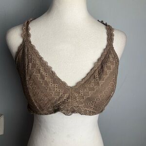 Lace Bralette in Brown Size XL by Auden
